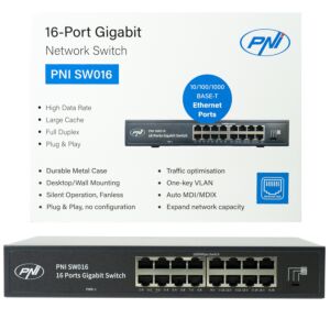 Přepínač PNI SW016, 16 x 10/100/1000 Mbps