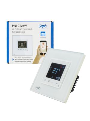 Chytrý termostat PNI CT25W WiFi pro plynové ústřední topení, montáž pod omítku, 16A, ovládání z aplikace Tuya Sm