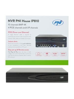 NVR POE PNI House IP810 s 10 kanály 4K 8MP