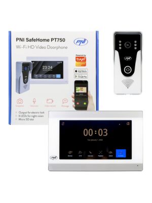 Inteligentní video interkom PNI SafeHome PT750 WiFi HD, P2P, vnitřní monitor, vyhrazená aplikace Tuya Smart, integrace v