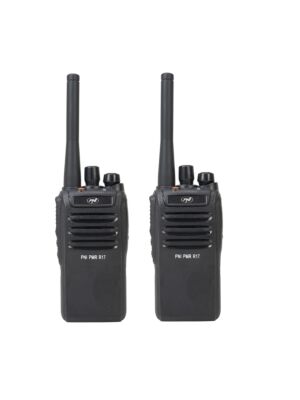 Sada 2 přenosných radiostanic PNI PMR R17 446MHz, 0,5W, 16 PMR kanálů a 50 CTCSS a 104 DCS tónů, programovatelné, Li-Ion